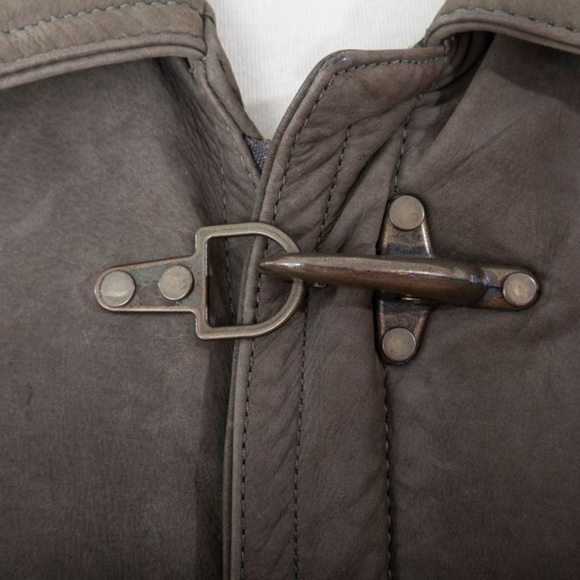 Soft Suede Leather Jacket - Green - Picture 7 of 10